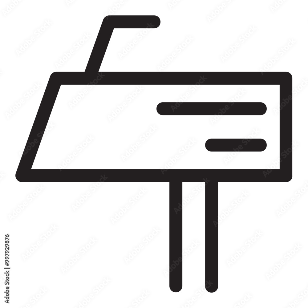 Fototapeta premium Mailbox Icon Outline Style. Simple Postman Symbol Vector Illustration.