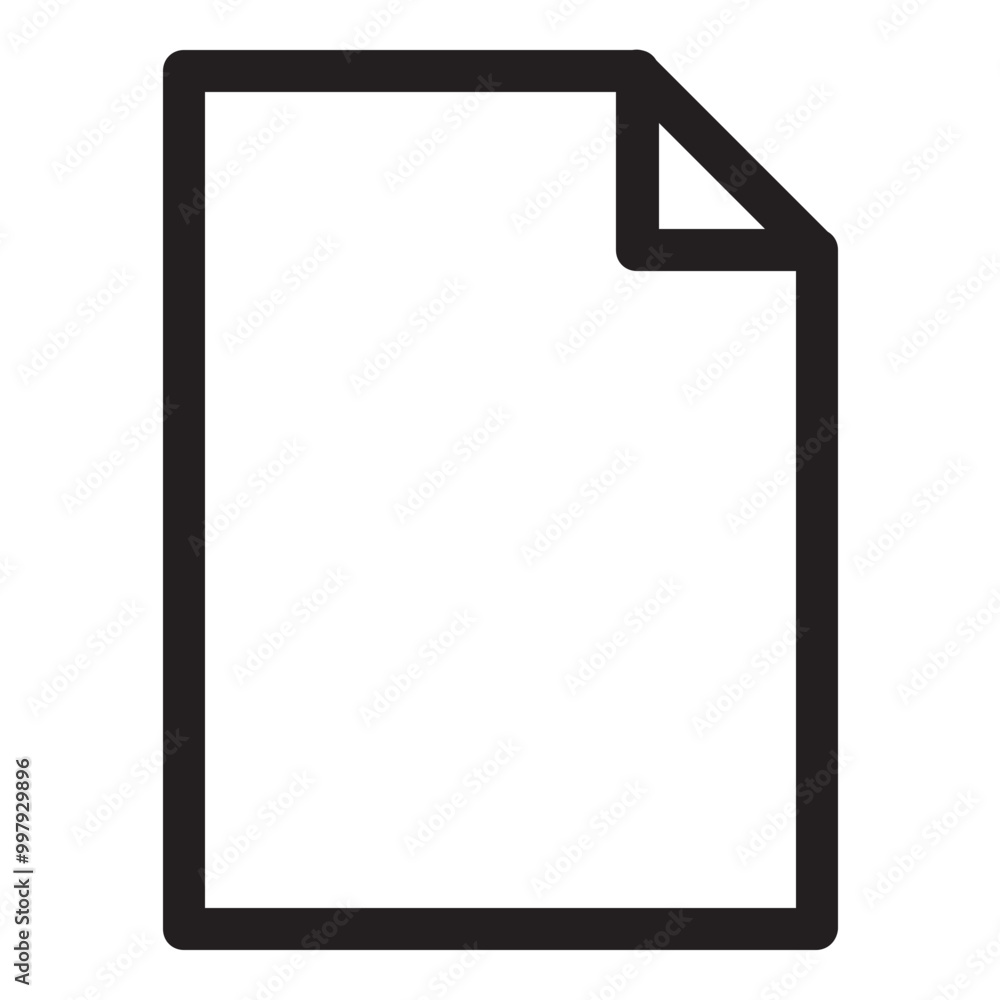 File Icon Outline Style. Simple Document Symbol Vector Illustration. File Icon Outline Style. Simple Document Symbol Vector Illustration.