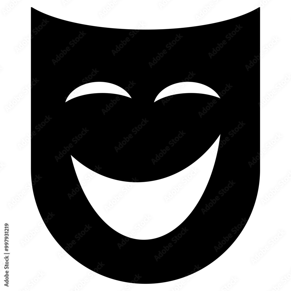 Opera Performer Mask Icon. Comedy Mask. Masquerade Mask, Comic Vector Icon for Theater or Carnival. Opera Performer Mask Icon. Comedy Mask. Masquerade Mask, Comic Vector Icon for Theater or Carnival.