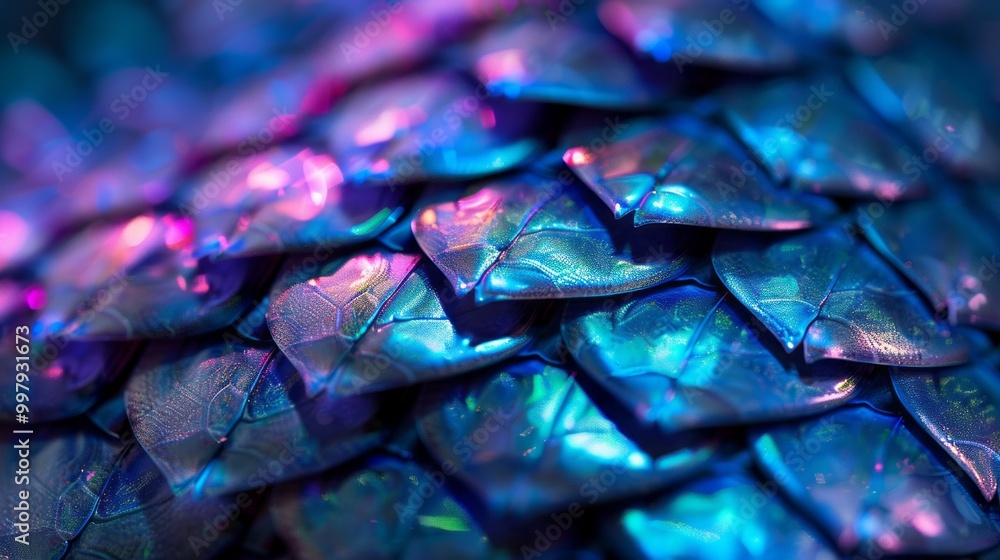 A blue and purple dragon with a metallic texture A blue and purple dragon with a metallic texture