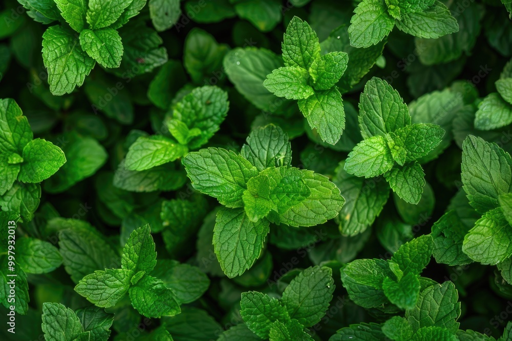 Organic Mint. Green Mint Plant Background for Healthy Gardening Organic Mint. Green Mint Plant Background for Healthy Gardening