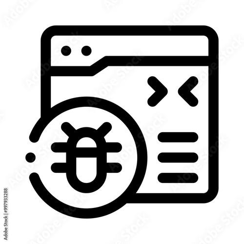 Debugging line icon