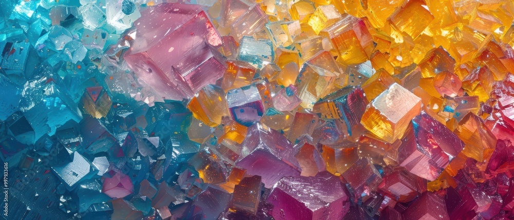 Detailed Microscopic View of Raw Mineral Crystals Detailed Microscopic View of Raw Mineral Crystals