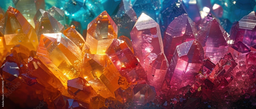 Colorful Microscopic Crystals from Raw Mine Sample Colorful Microscopic Crystals from Raw Mine Sample