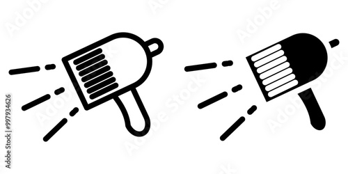 Hair dryer icon. Exhale hot air.