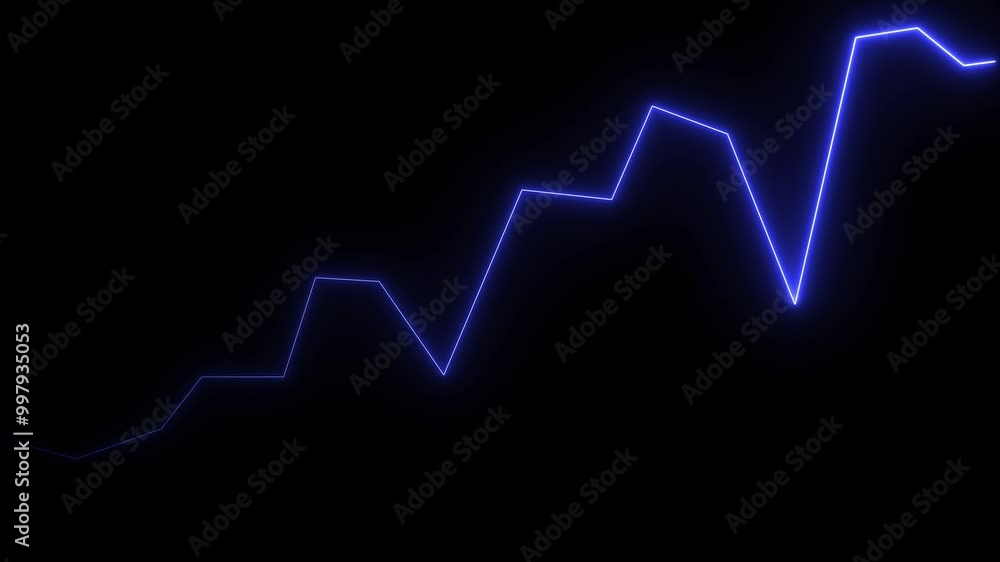 neon heartbeat and pulse rate on black background. neon heart bit signal animate.