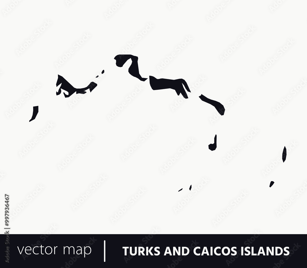 High Detailed Vector Map - Turks and Caicos Islands High Detailed Vector Map - Turks and Caicos Islands