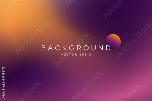 Dark purple orange color gradient background vector design