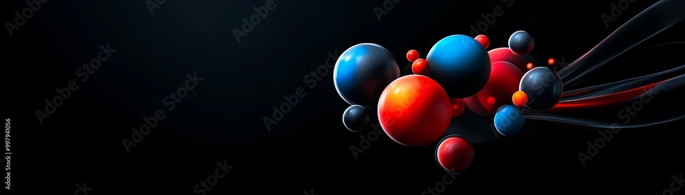 Abstract Sphere Symphony: A captivating abstract composition of vibrant spheres in shades of blue, red, and orange, suspended in a dark, enigmatic void. Abstract Sphere Symphony: A captivating abstract composition of vibrant spheres in shades of blue, red, and orange, suspended in a dark, enigmatic void.