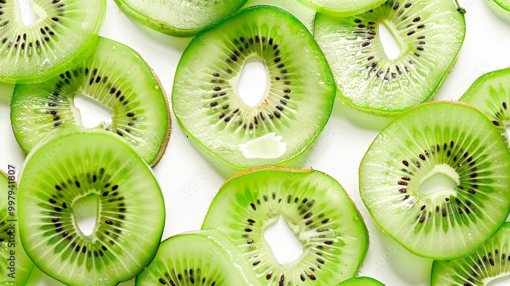 Kiwi Slices Closeup Isolated On White Background Kiwi Slices Closeup Isolated On White Background