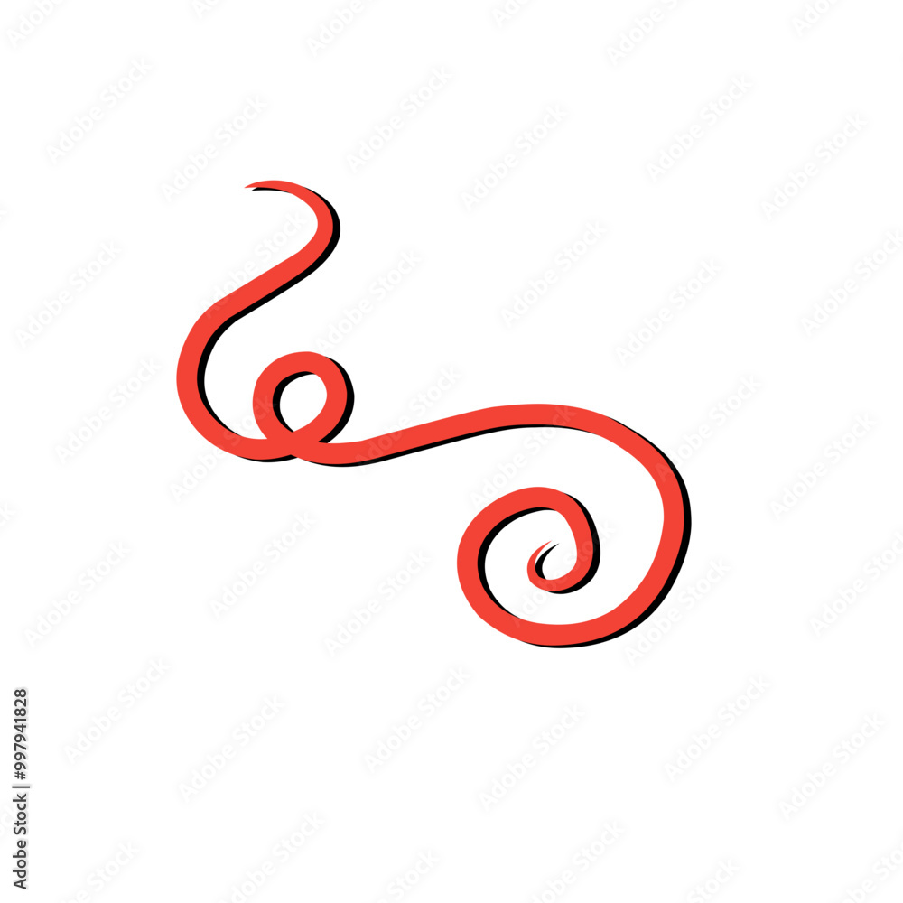 curly red swirl decoration curly red swirl decoration
