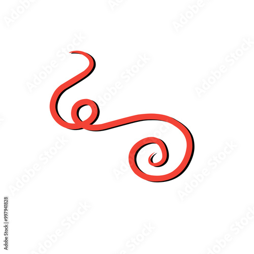 curly red swirl decoration