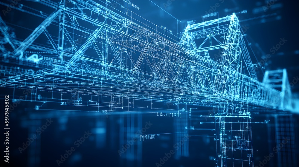 Futuristic bridge blueprint wallpaper with sleek lines and advanced architecture Futuristic bridge blueprint wallpaper with sleek lines and advanced architecture