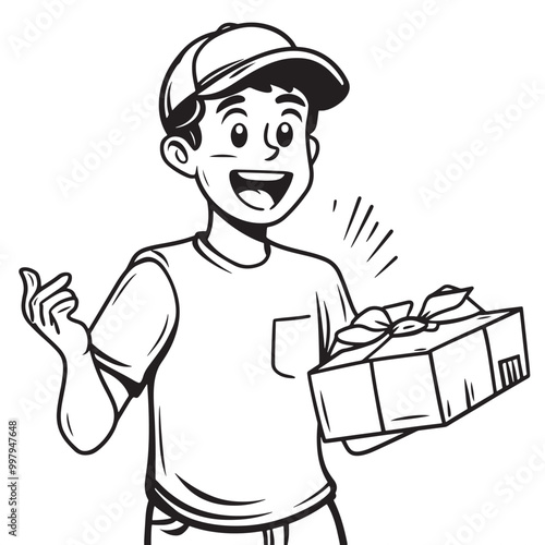 customer excited about delivery
