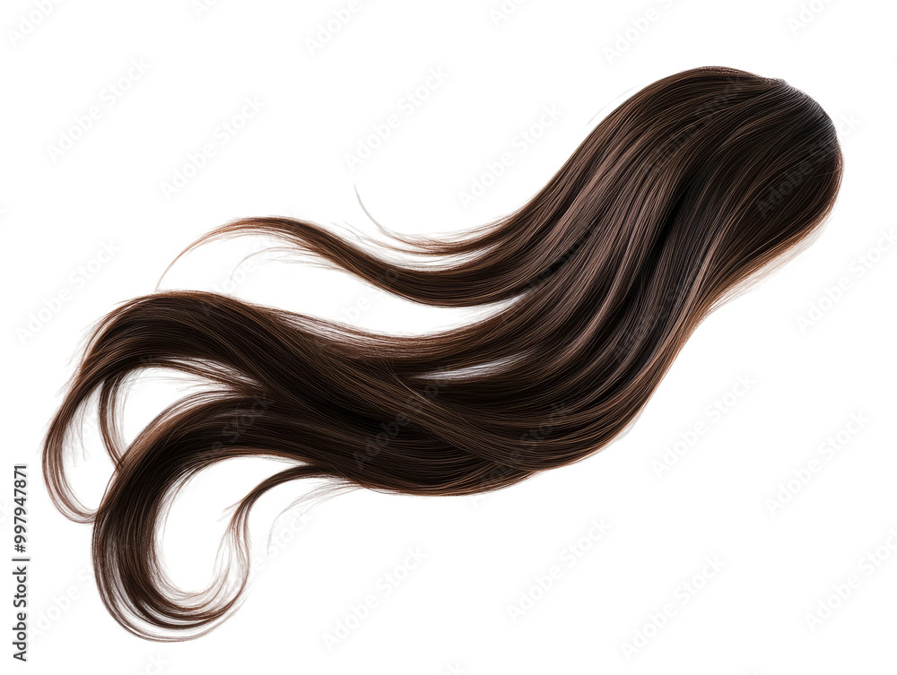 Long flowing dark brown hair with smooth strands isolated on a transparent background Long flowing dark brown hair with smooth strands isolated on a transparent background
