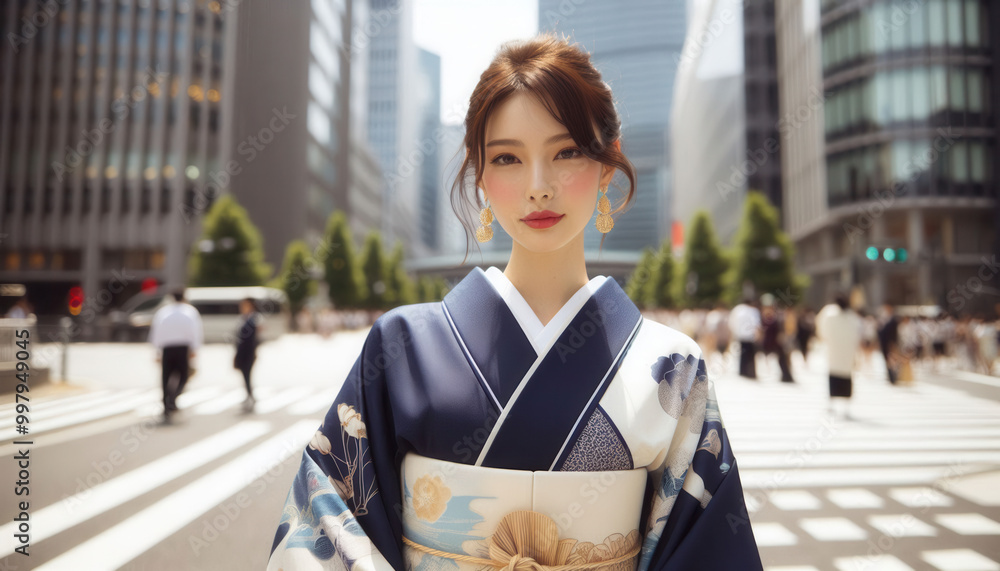 着物を着た女性 着物を着た女性