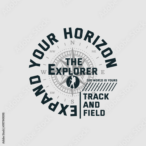 Expand horizon, explorer, abstract typography motivational quotes modern design slogan. Vector illustration graphics print t shirt, apparel, background, poster, banner, postcard or social media 