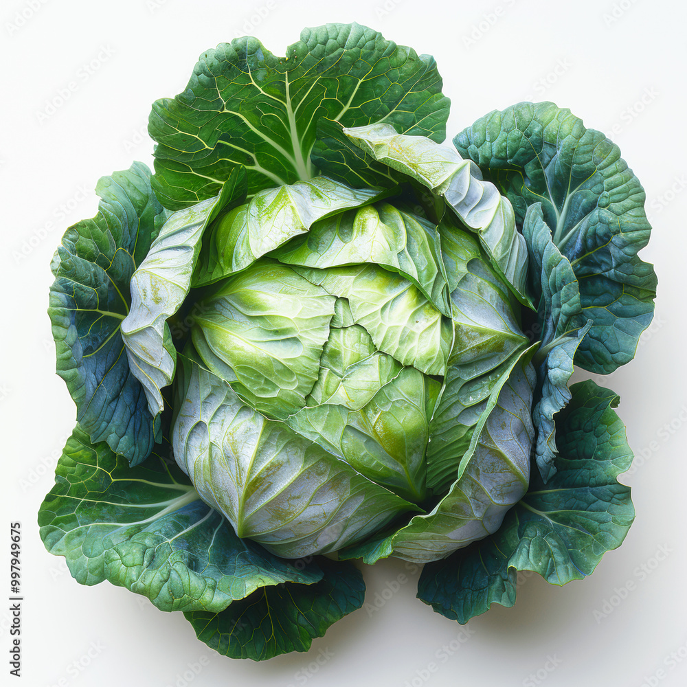 Fototapeta premium head of cabbage isolated on white background
