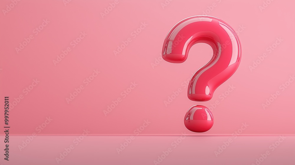 A vibrant pink background featuring a large, glossy red question mark in the foreground, symbolizing curiosity and inquiry. A vibrant pink background featuring a large, glossy red question mark in the foreground, symbolizing curiosity and inquiry.
