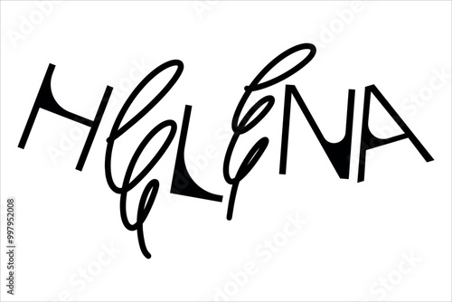Storm or hurricane Helena damaged house exterior in tropical climate, aftermath, text illustration, no background, vector