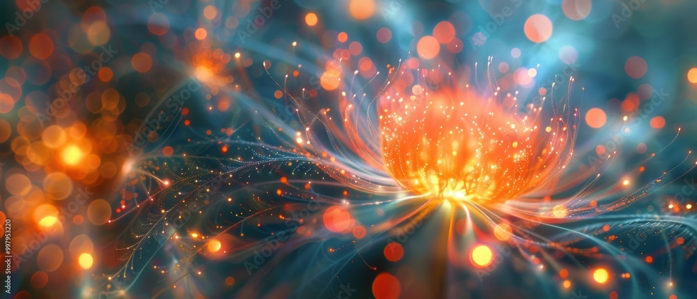 Vivid Firework Display in Abstract Artistic Style Vivid Firework Display in Abstract Artistic Style