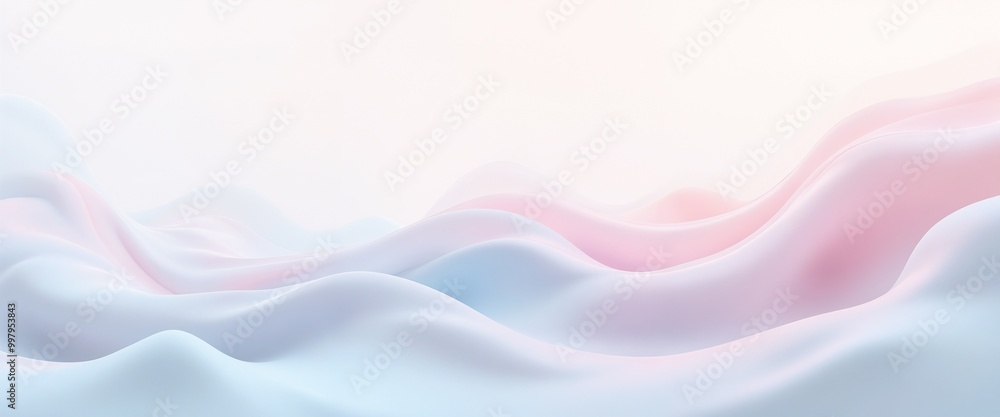Fototapeta premium Soft abstract waves in pastel colors with smooth gradient background
