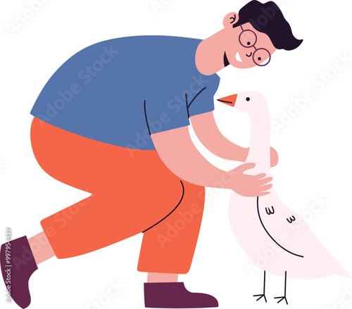 People with Pets Illustration