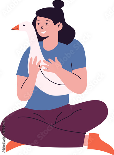 People with Pets Illustration