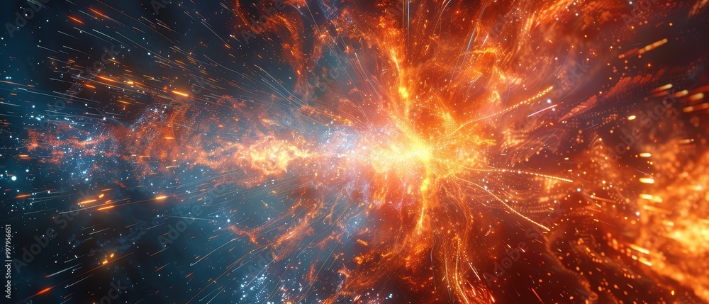 Abstract Technological Explosion in Cosmic Background Abstract Technological Explosion in Cosmic Background
