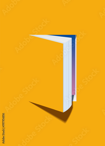 An open book is a door to the world of knowledge. Vector illustration. Sketch for creativity.