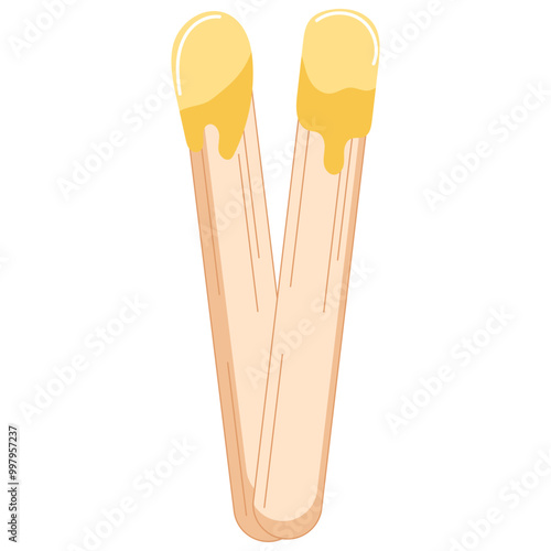 Yellow Wax Stick Illustration