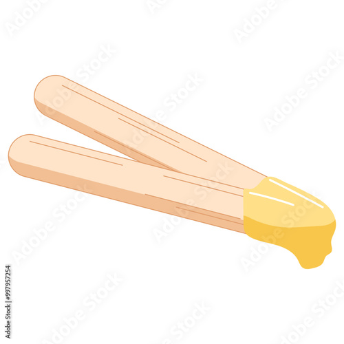 Yellow Wax Stick Illustration
