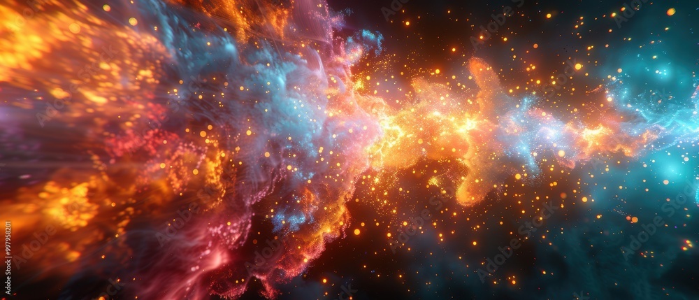 Naklejka premium Vivid Cosmic Explosion in High Definition