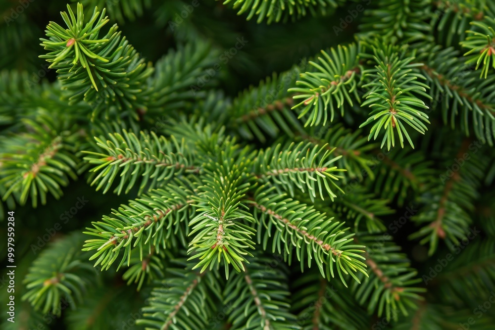 A close up of a green pine tree with many branches A close up of a green pine tree with many branches