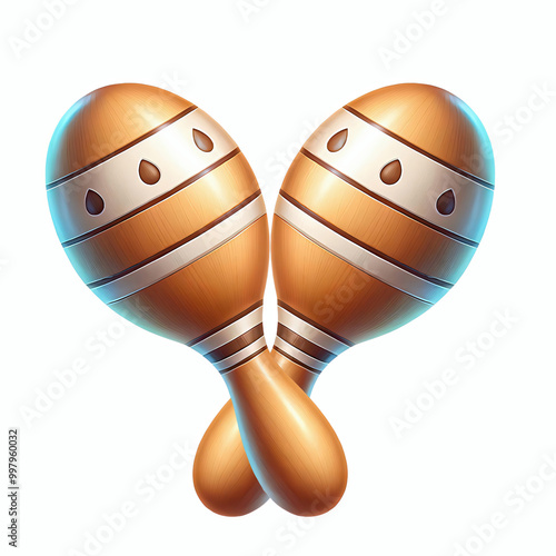 3d maracas graphic illustration on white background photo