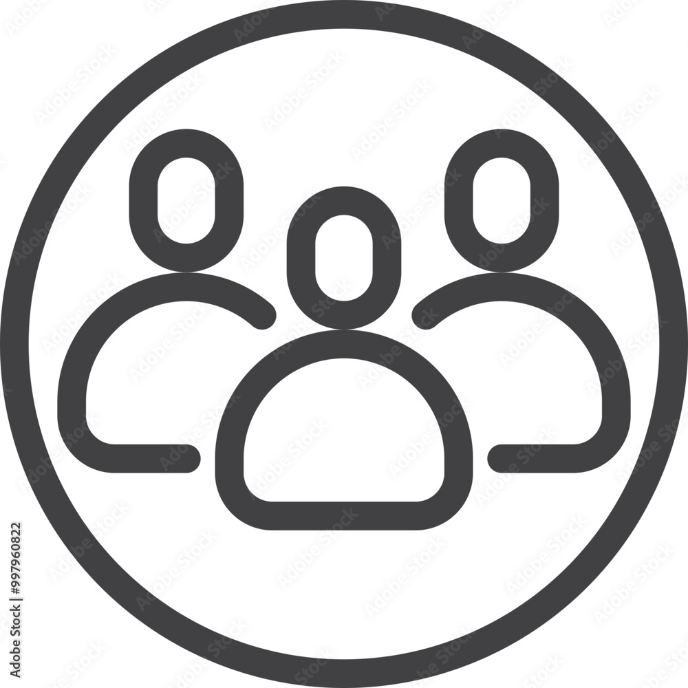 Simple vector group outline icon on white background Simple vector group outline icon on white background