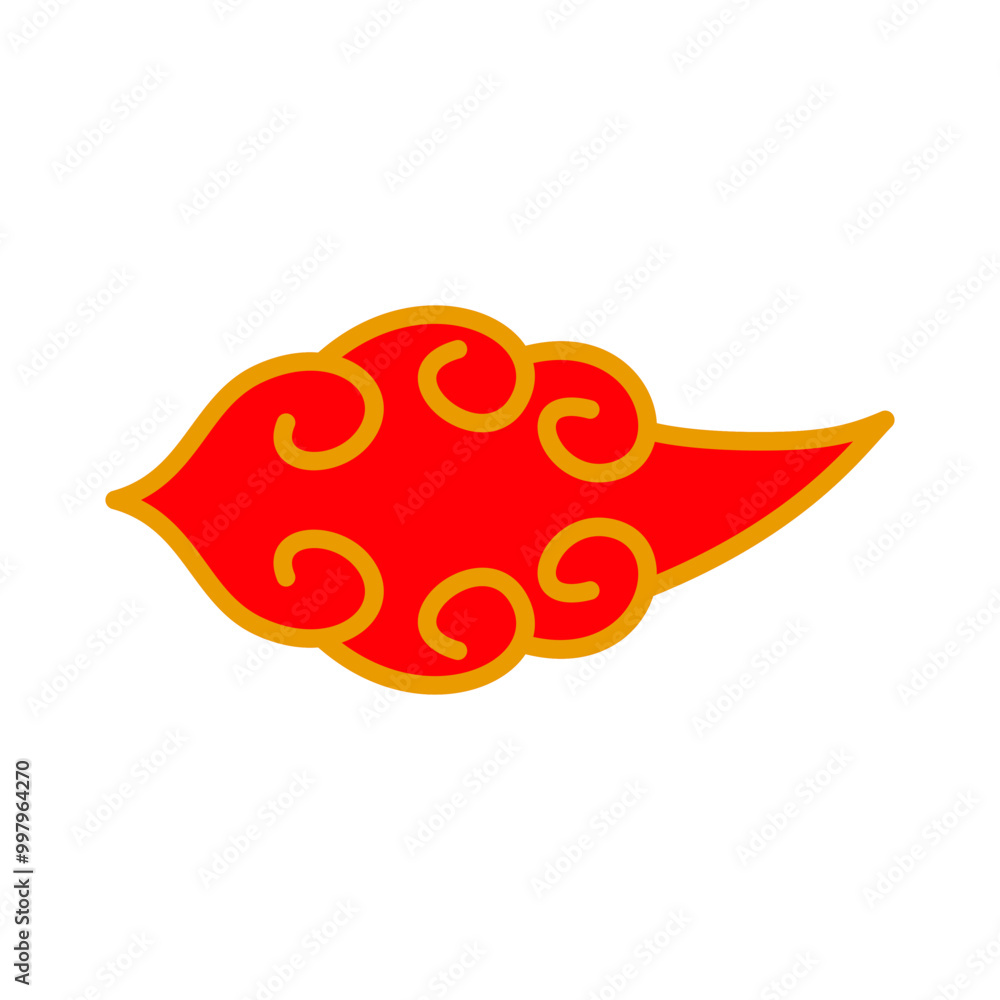 Simple red gold Chinese cloud ornament Simple red gold Chinese cloud ornament