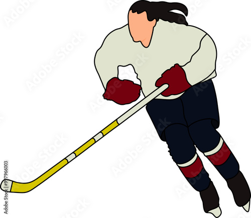Ice Hokey Player Illustration