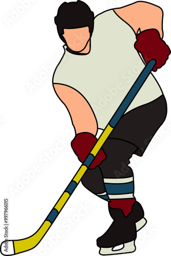 Ice Hokey Player Illustration