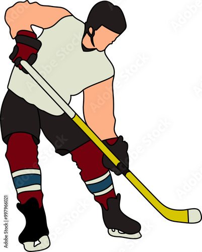 Ice Hokey Player Illustration