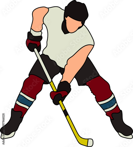 Ice Hokey Player Illustration