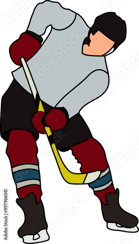 Ice Hokey Player Illustration