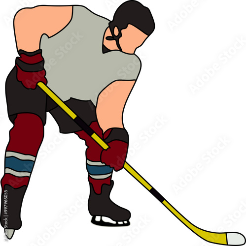 Ice Hokey Player Illustration