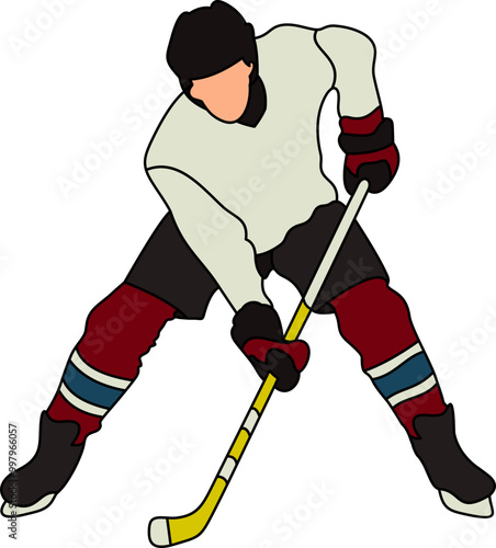 Ice Hokey Player Illustration