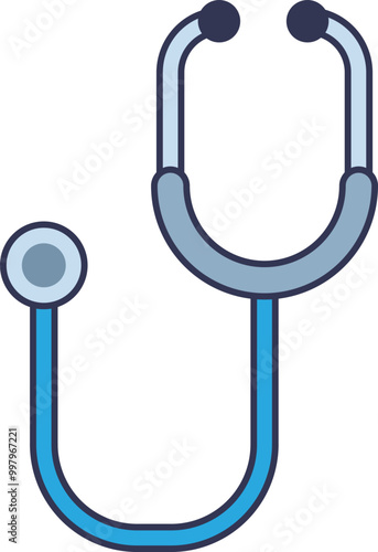 Illustration of a stethoscope, symbolizing medical examination and healthcare.