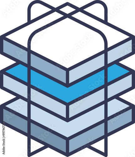 Abstract representation of layered data storage, ideal for illustrating batch data processing concepts.