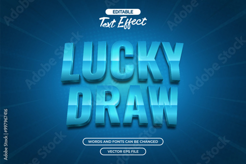 Lucky draw editable text effect with blue background
