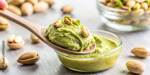 pistachio cream dessert photo