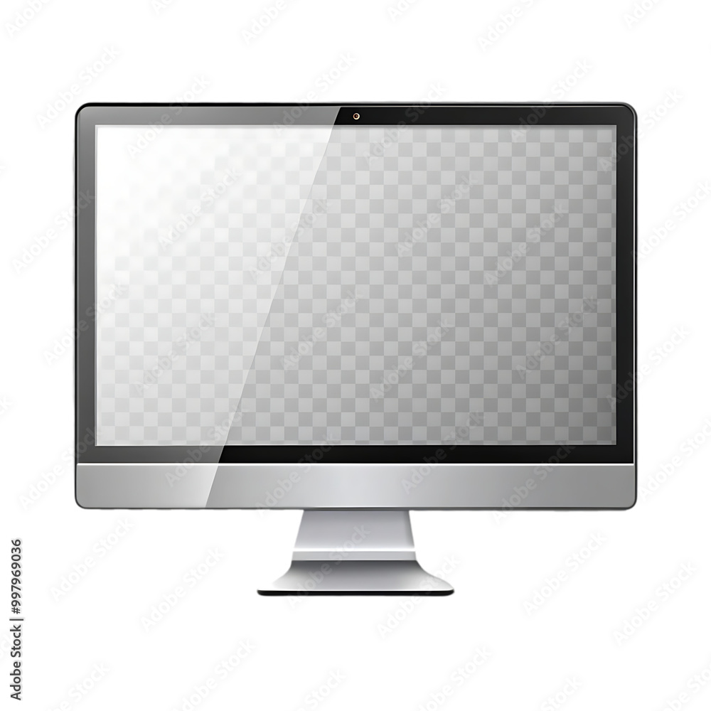 Fototapeta premium Computer monitor with transparent screen