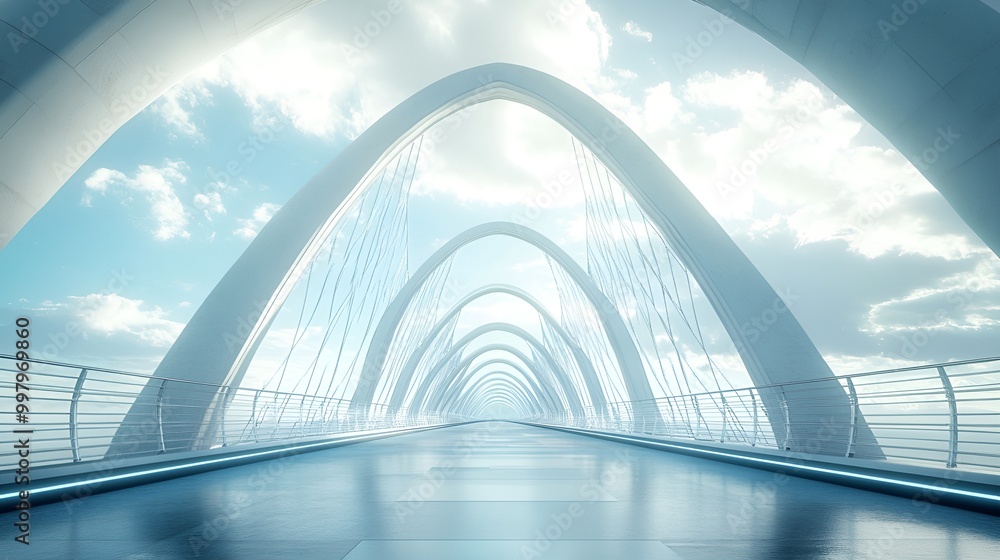 Fototapeta premium Wallpaper of futuristic bridge blueprint with advanced design concepts